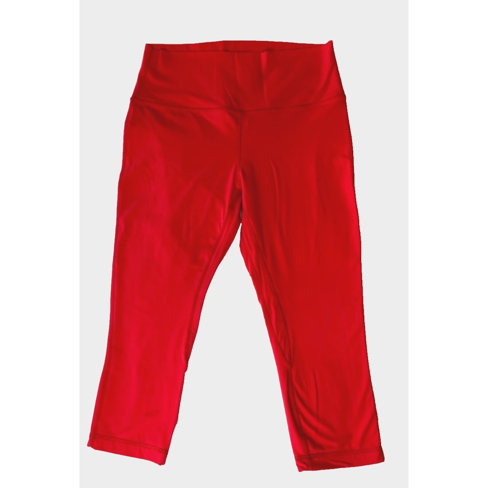 Lululemon Wunder Train High-Rise Crop 21" Womens Size 12 Red Cropped Legging